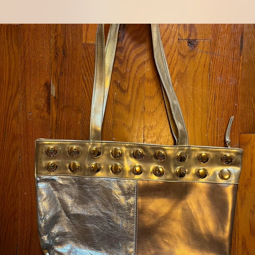 WOMENS METALLIC TOTE